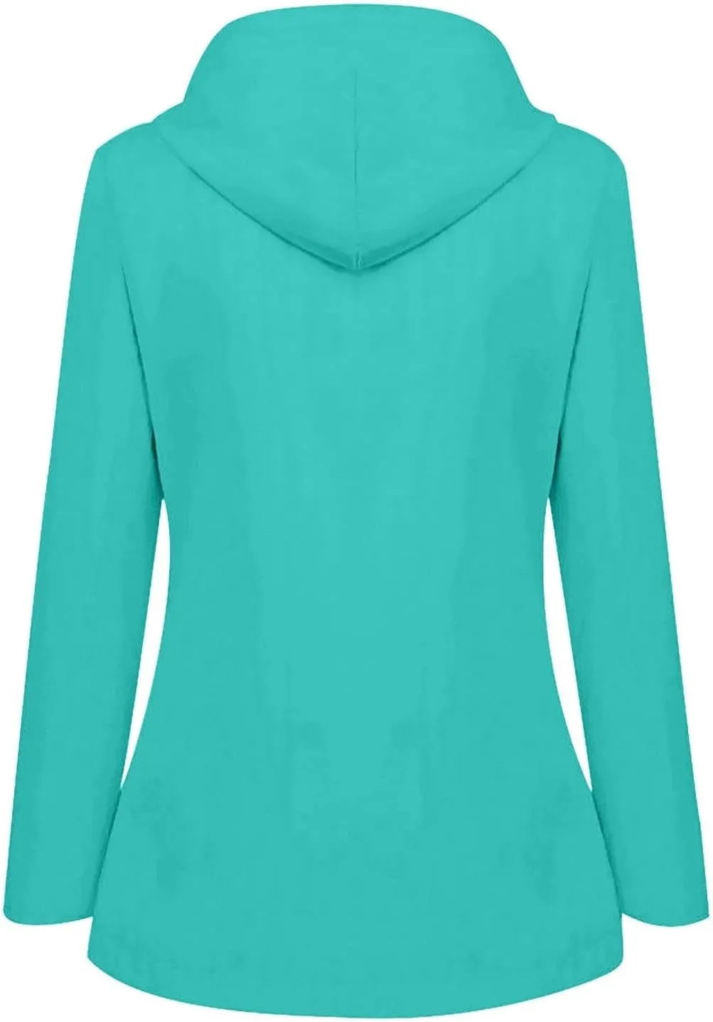 2025 Spring Fashion Womens Raincoat Fit Waterproof Dressy Zip up Rain Jacket Windbreaker with Pockets Hood