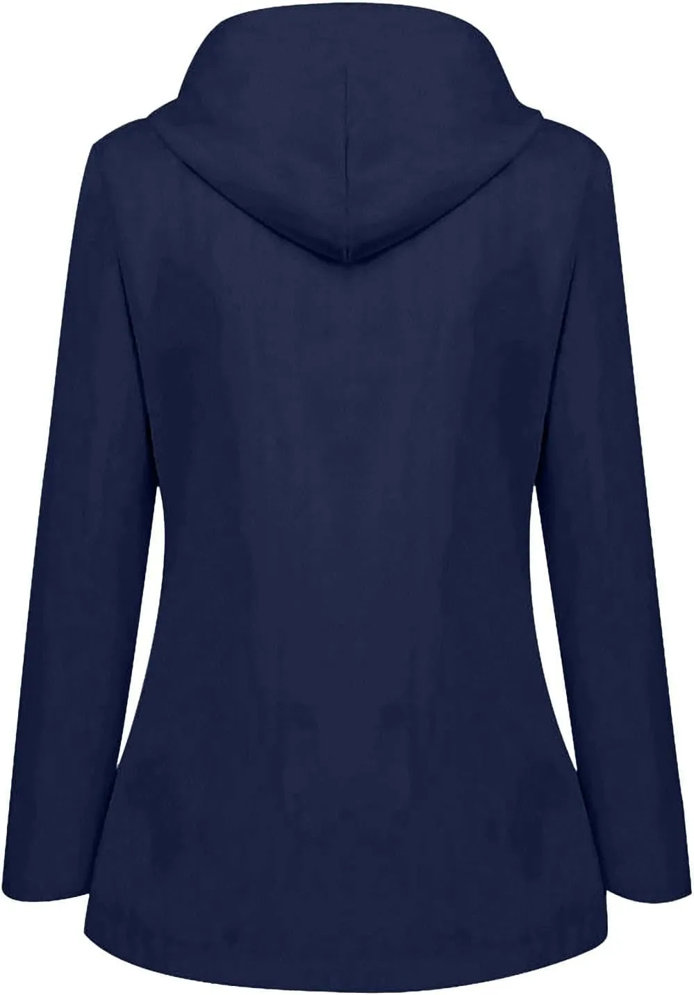 2025 Spring Fashion Womens Raincoat Fit Waterproof Dressy Zip up Rain Jacket Windbreaker with Pockets Hood