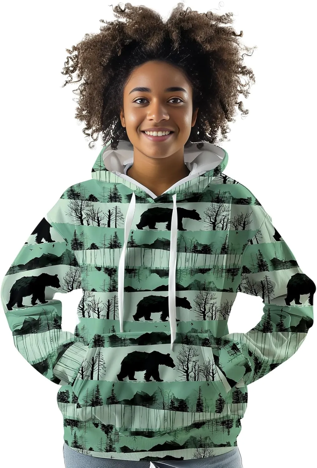 Ambesonne Hoodie Essentials Causal Fashion All Over Printed Urban Pullover with Kangaroo Pocket