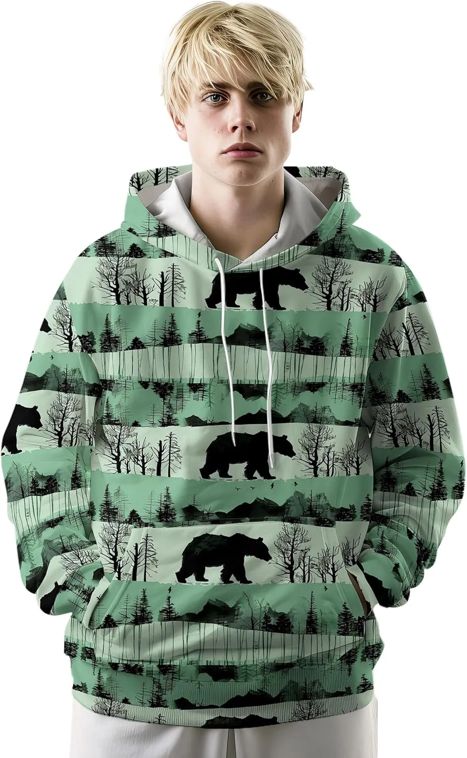 Ambesonne Hoodie Essentials Causal Fashion All Over Printed Urban Pullover with Kangaroo Pocket