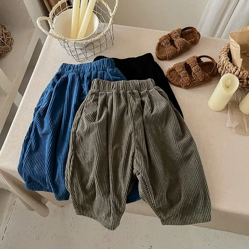 Aoife Solid Color Corduroy Casual Pants