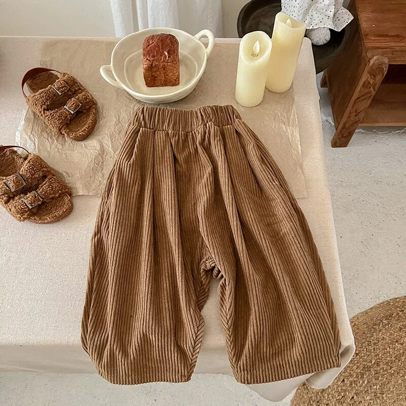 Aoife Solid Color Corduroy Casual Pants