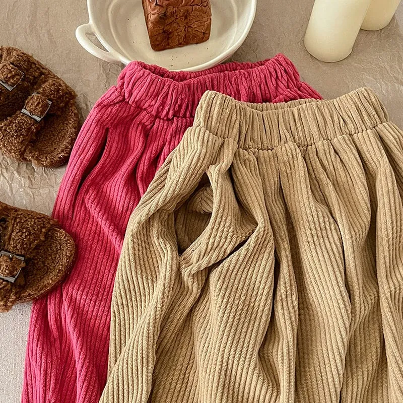 Aoife Solid Color Corduroy Casual Pants
