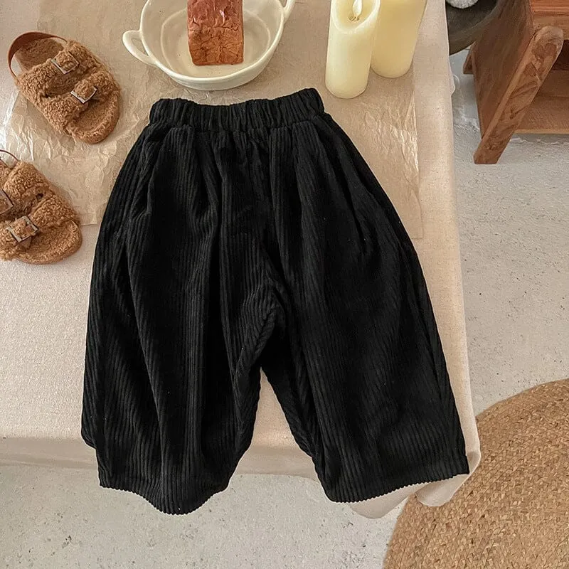 Aoife Solid Color Corduroy Casual Pants