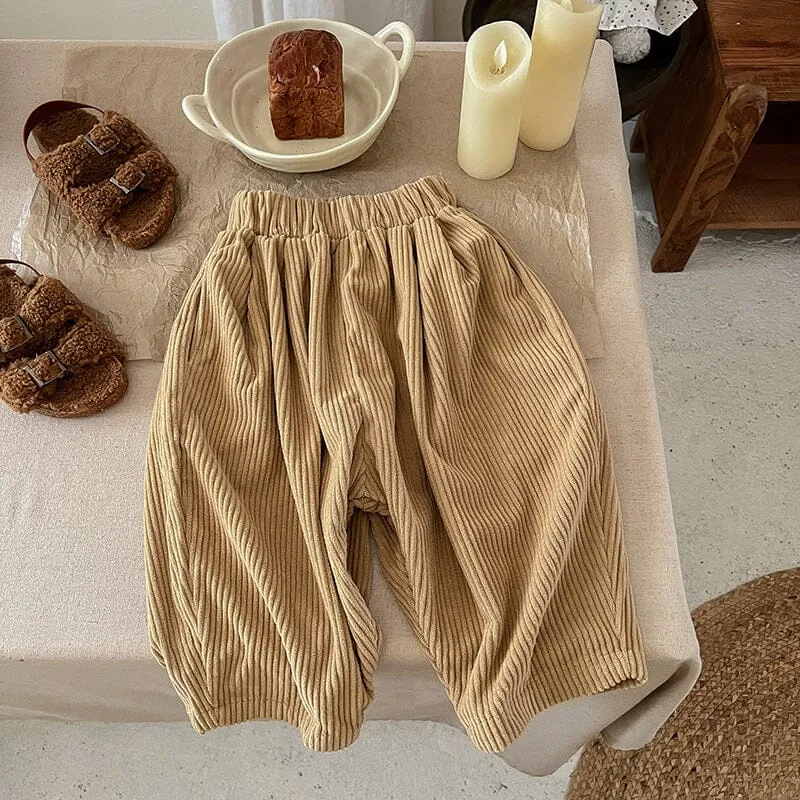 Aoife Solid Color Corduroy Casual Pants