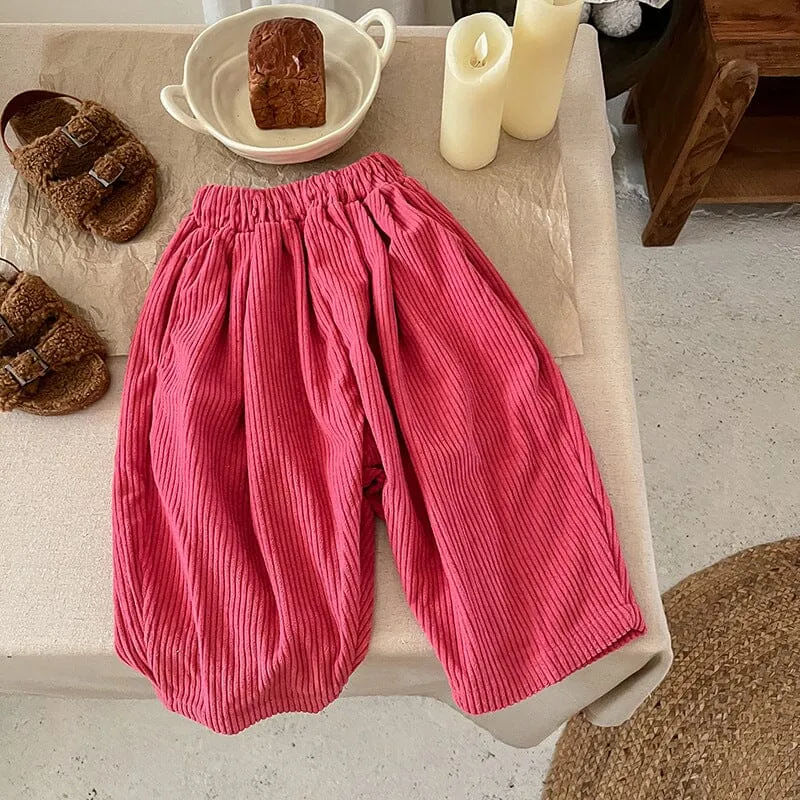 Aoife Solid Color Corduroy Casual Pants