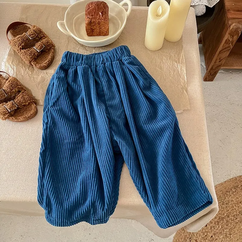 Aoife Solid Color Corduroy Casual Pants