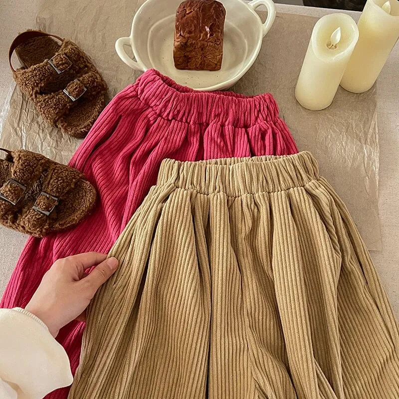 Aoife Solid Color Corduroy Casual Pants