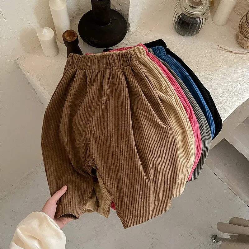 Aoife Solid Color Corduroy Casual Pants