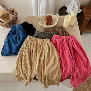 Aoife Solid Color Corduroy Casual Pants