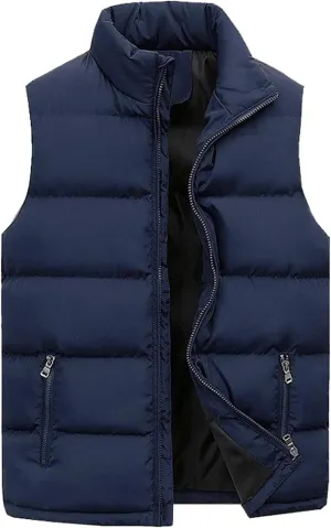 BIFUTON Men's Vest Casual Sleeveless Puffer Vest Puffy Down Jacket Sports Running Vest Travel Winter Coat Windbreaker Outwear