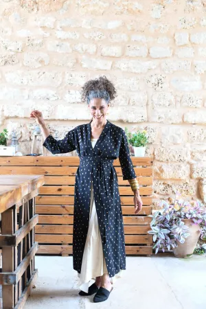 Black and Gold Kimono Dress