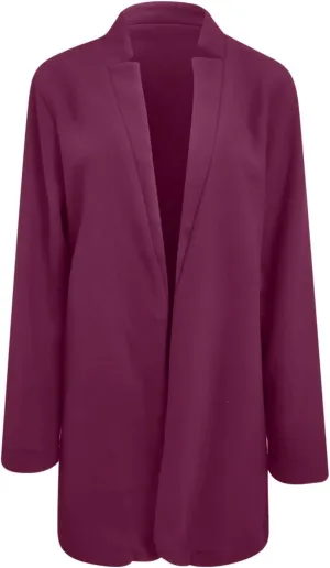 Blazer Jackets for Women Business Casual Elegant Mid-long Cardigan Wool Blend Jacket Fall Trench Coats Outerwear