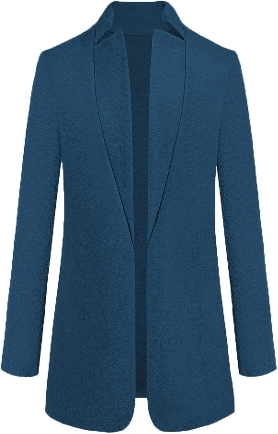 Blazer Jackets for Women Business Casual Elegant Mid-long Cardigan Wool Blend Jacket Fall Trench Coats Outerwear