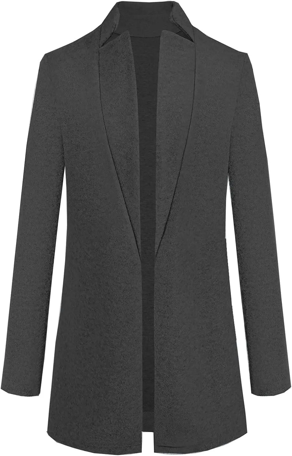 Blazer Jackets for Women Elegant Mid-long Cardigan Wool Blend Jacket Long Sleeve Winter Fall Trench Coats Outerwear