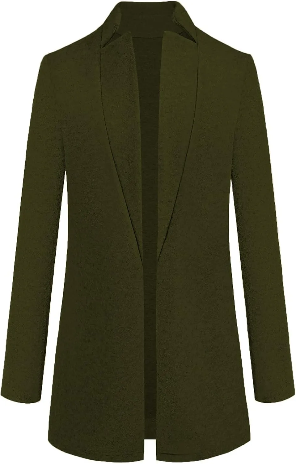 Blazer Jackets for Women Elegant Mid-long Cardigan Wool Blend Jacket Long Sleeve Winter Fall Trench Coats Outerwear