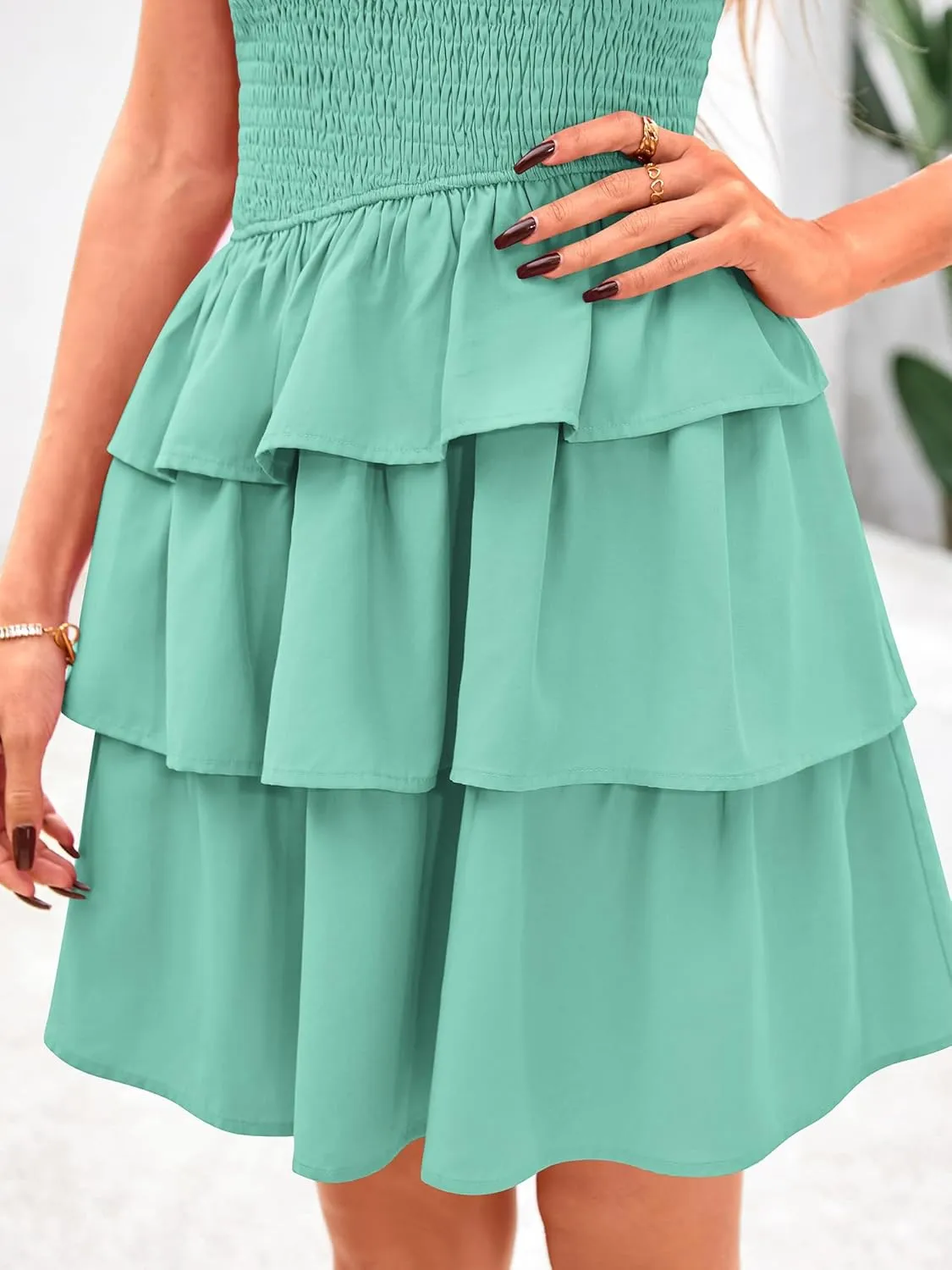 BTFBM Summer Dresses for Women Beach Dresses Strapless Boho Sundress Solid Color Tube Mini Dresses Party Dresses