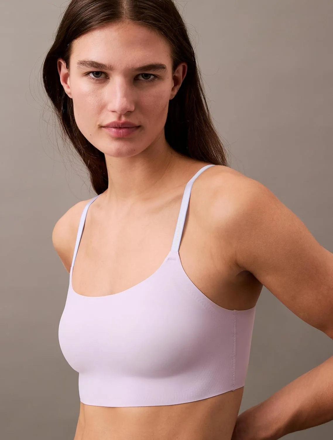 Calvin Klein Women's Invisibles Comfort Seamless Adjustable Skinny Strap Bralette Bra
