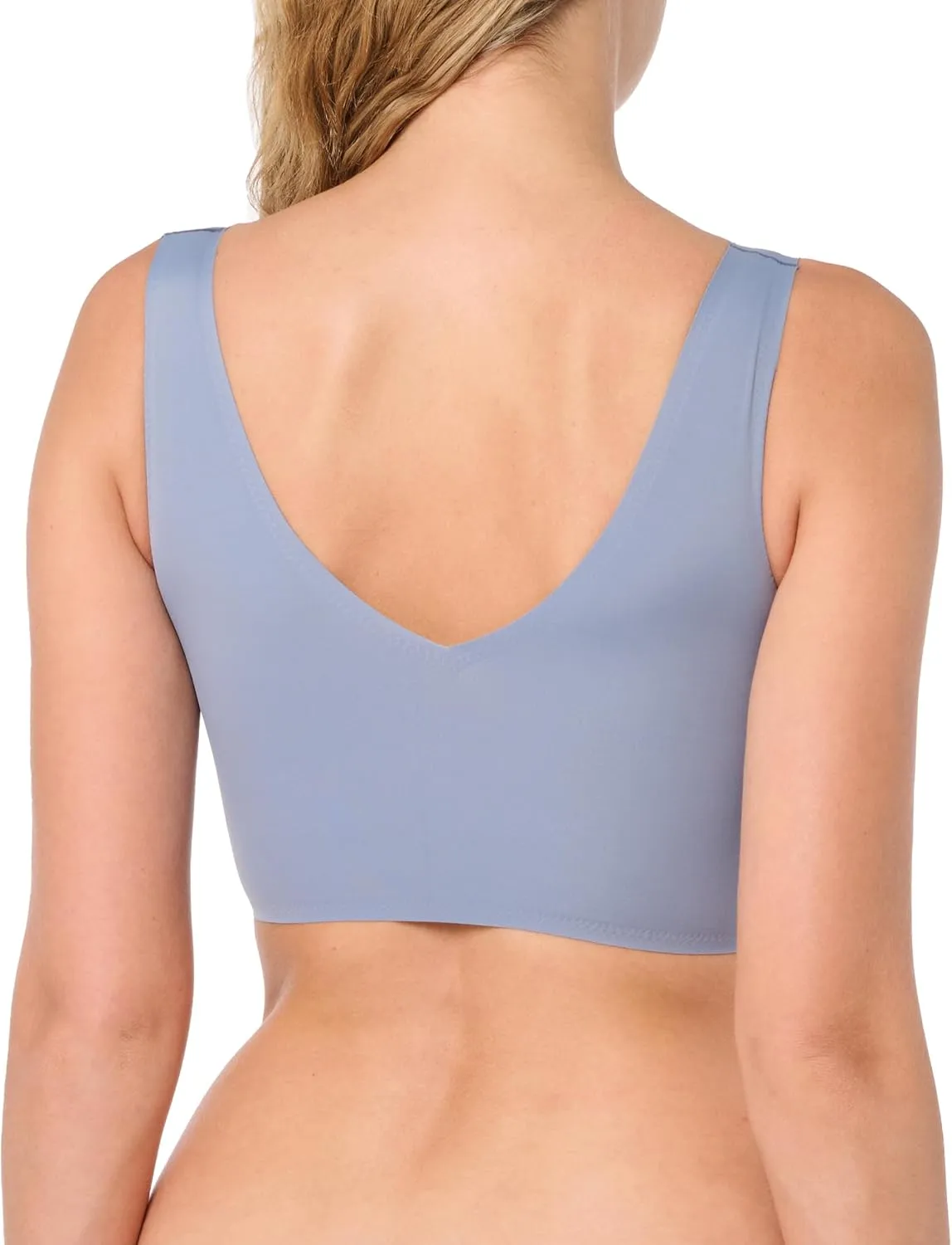 Calvin Klein Women's Invisibles Comfort Seamless Lightly Lined V Neck Bralette Bra