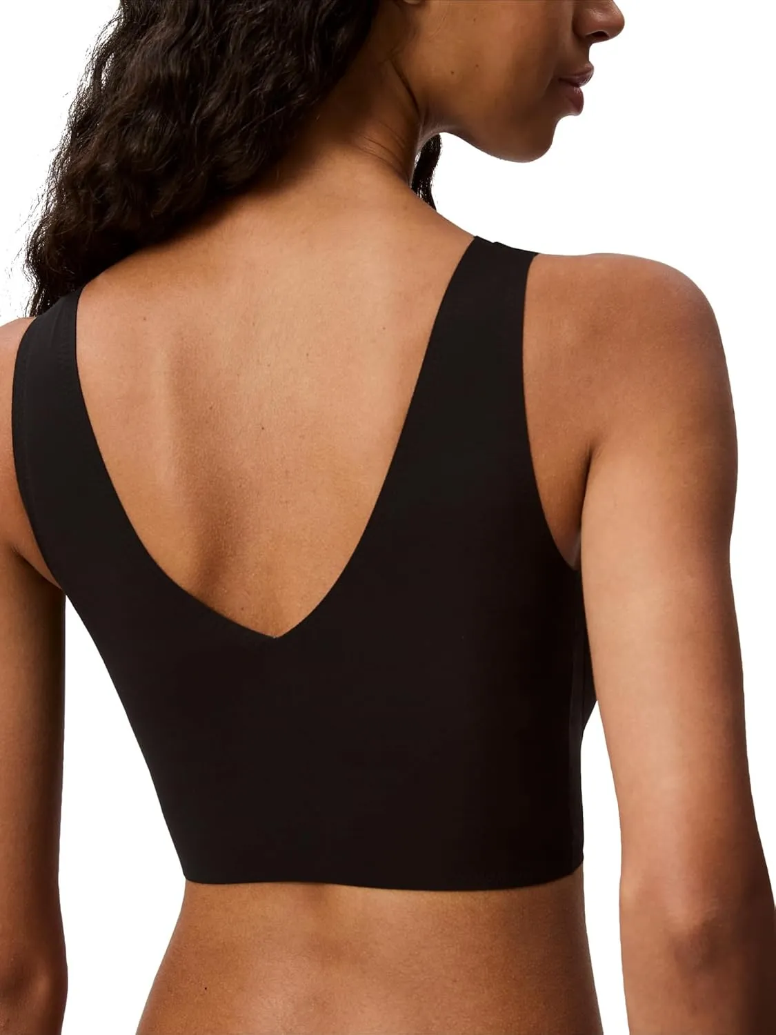 Calvin Klein Women's Invisibles Comfort Seamless Lightly Lined V Neck Bralette Bra