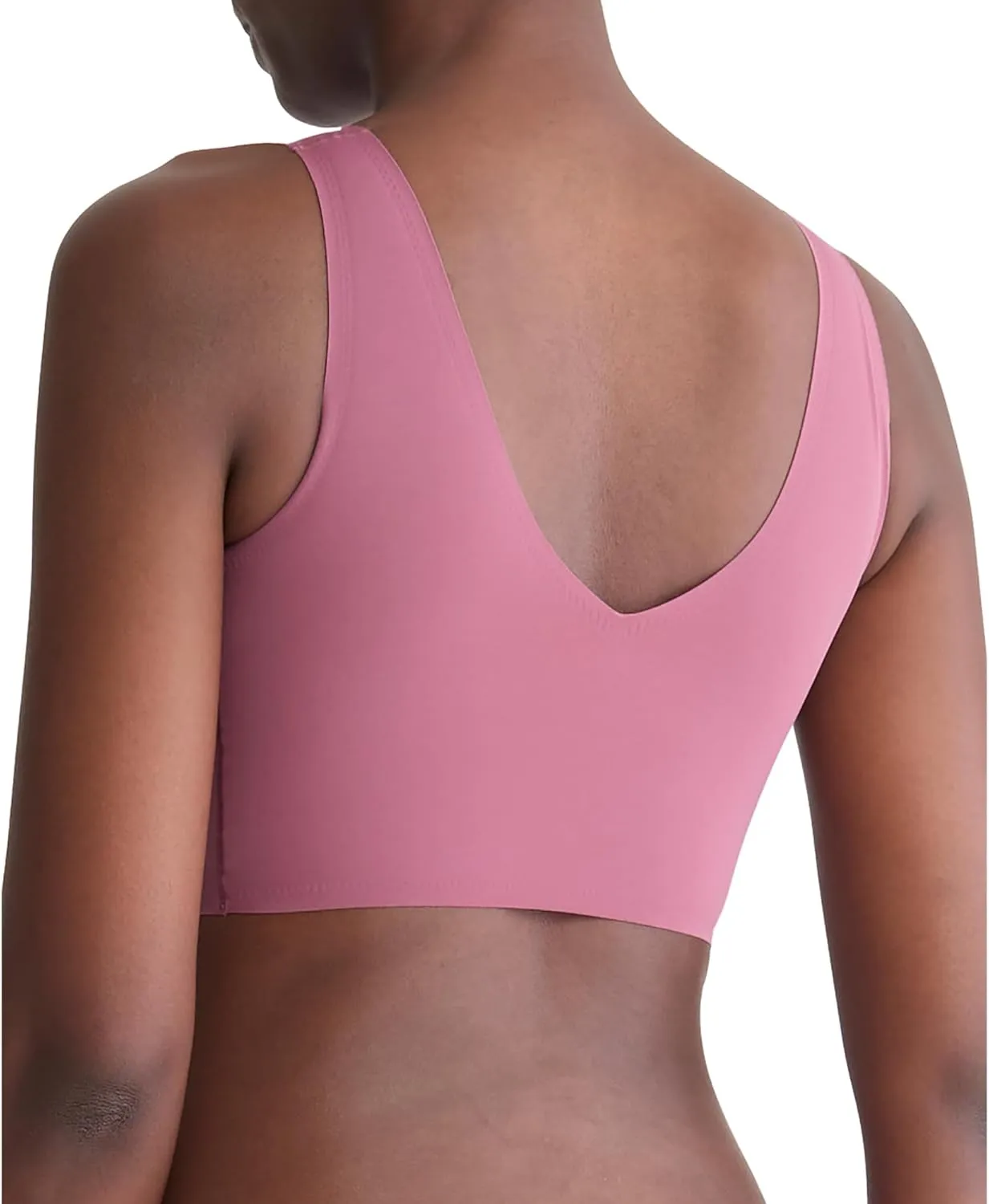 Calvin Klein Women's Invisibles Comfort Seamless Lightly Lined V Neck Bralette Bra