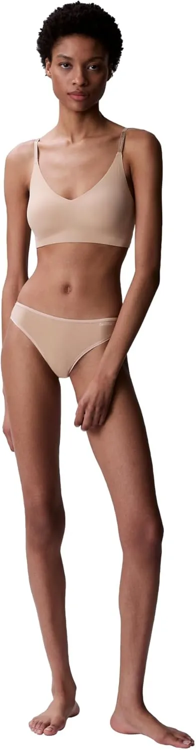 Calvin Klein Women's Invisibles Comfort Seamless Lightly Lined V Neck Bralette Bra