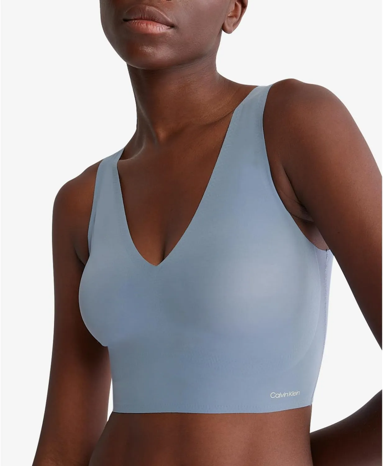 Calvin Klein Women's Invisibles Comfort Seamless Lightly Lined V Neck Bralette Bra