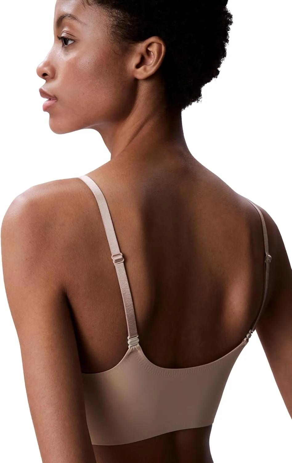 Calvin Klein Women's Invisibles Comfort Seamless Lightly Lined V Neck Bralette Bra