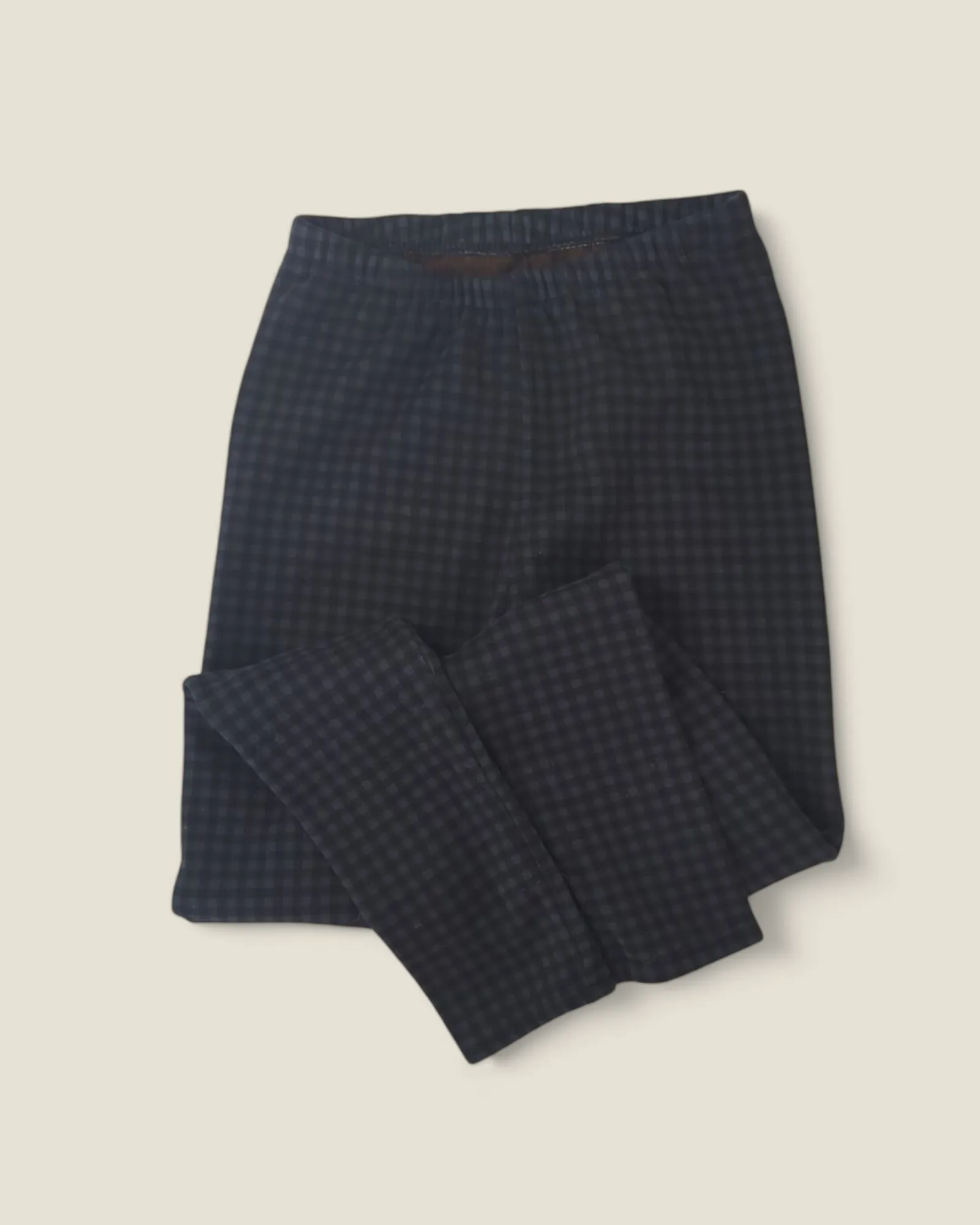 CHECKERED BLACK & GREY THICK LINED LEGGINGS APPROX 14-16Y PRE-LOVED