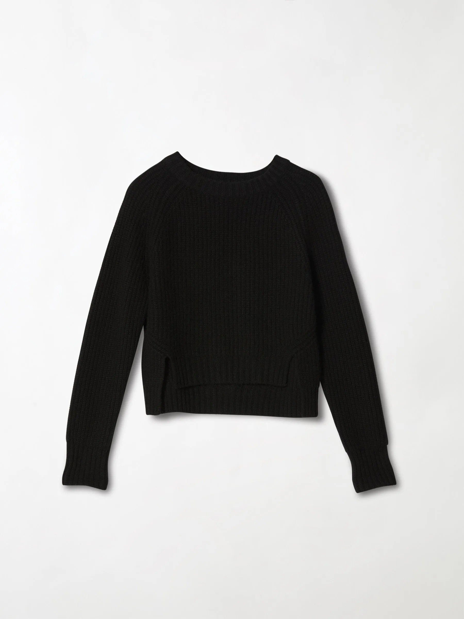chunky cropped crew neck knit