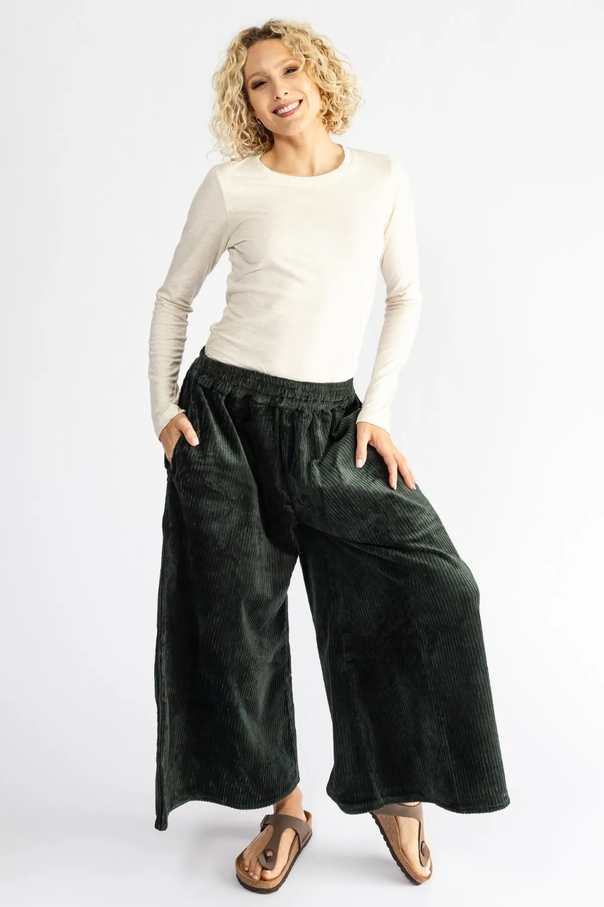 Corduroy Pants - Midnight Teal