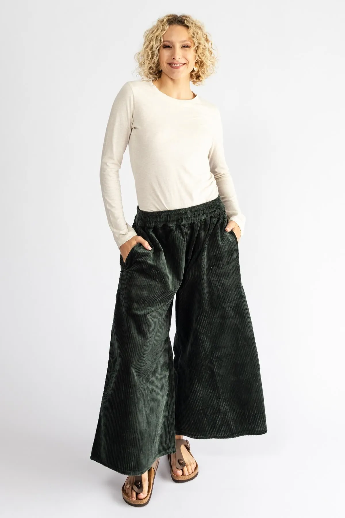 Corduroy Pants - Midnight Teal