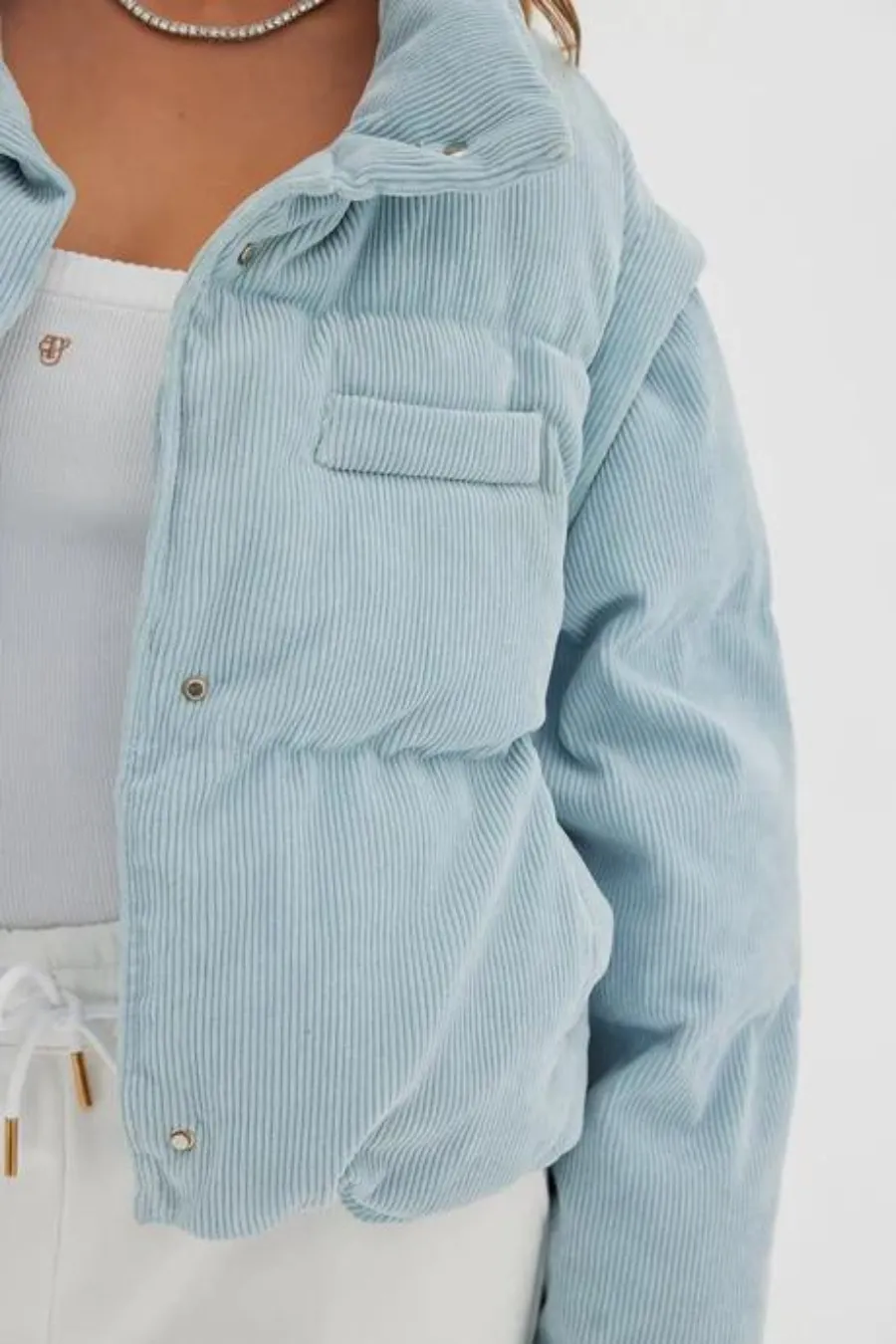 Corduroy Puffer/Vest Baby Blue