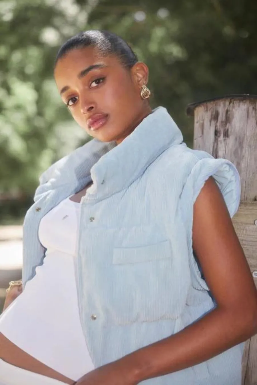Corduroy Puffer/Vest Baby Blue