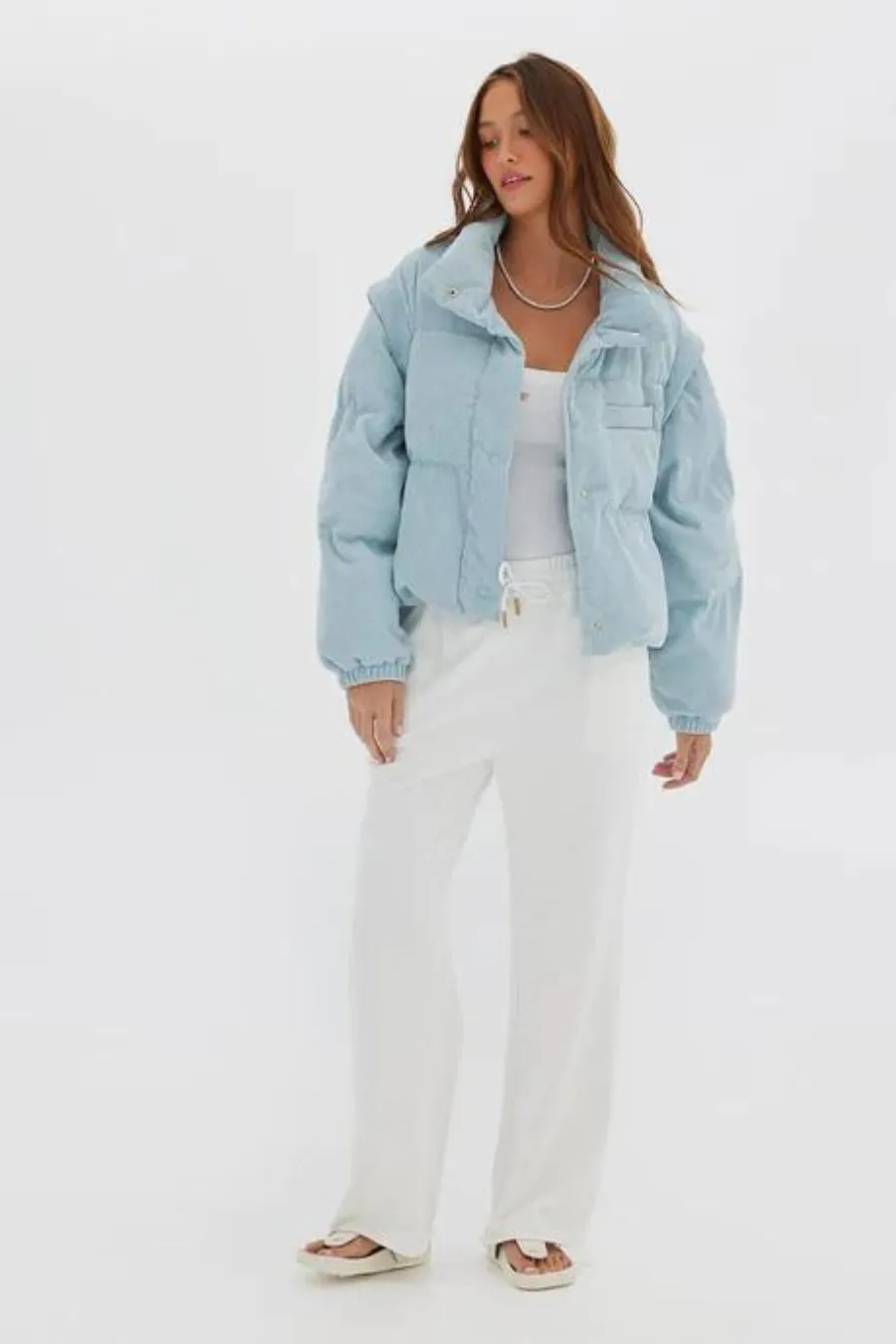 Corduroy Puffer/Vest Baby Blue