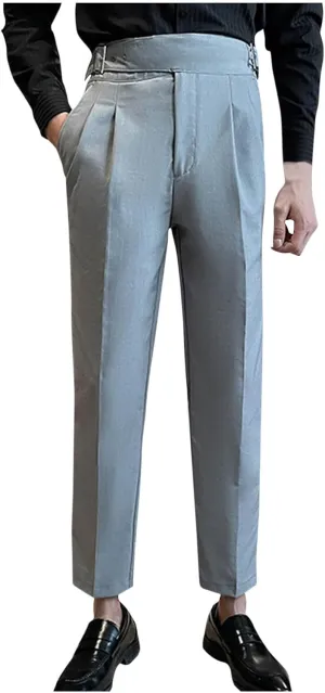 Dress Trousers for Men Stylish Slim Fit Bottoms Office Wear Tapered Pants Formal Casual Versatile Look