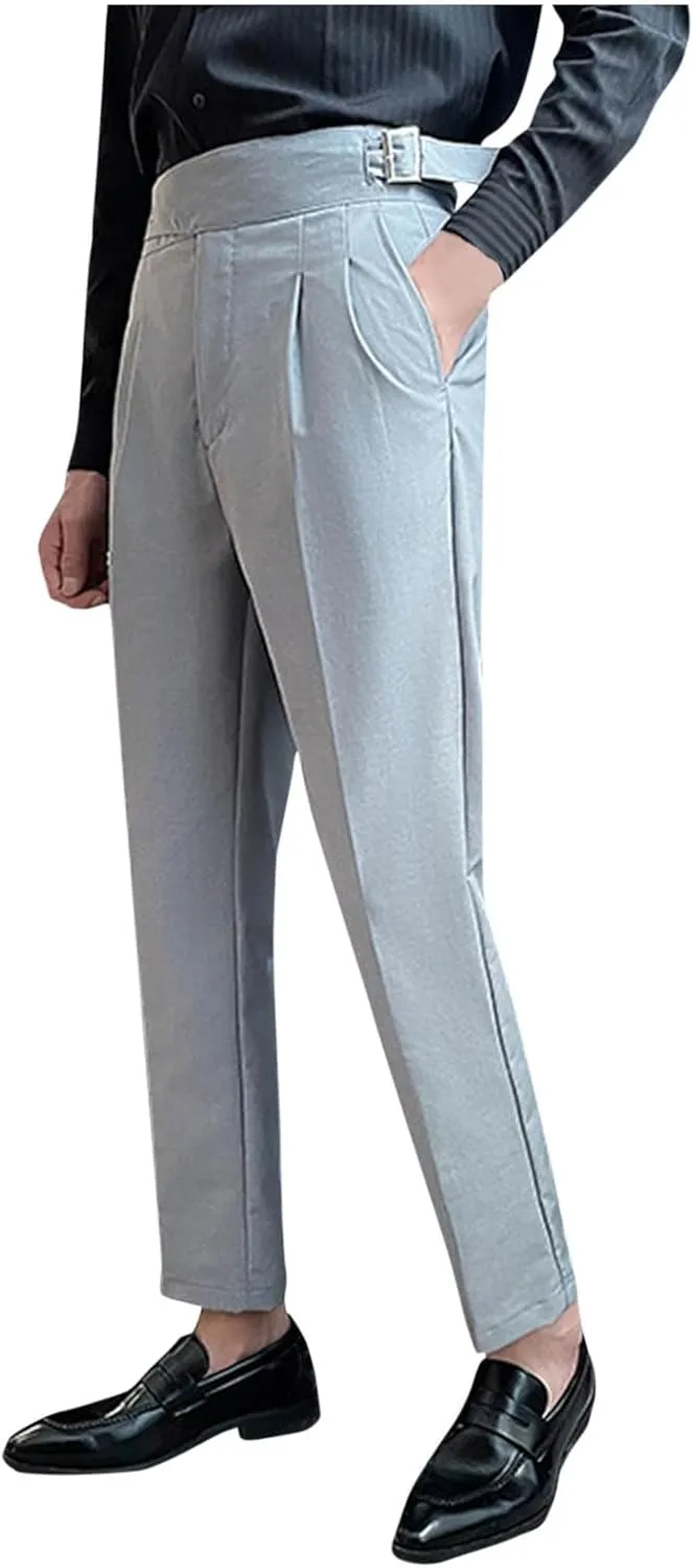Dress Trousers for Men Stylish Slim Fit Bottoms Office Wear Tapered Pants Formal Casual Versatile Look