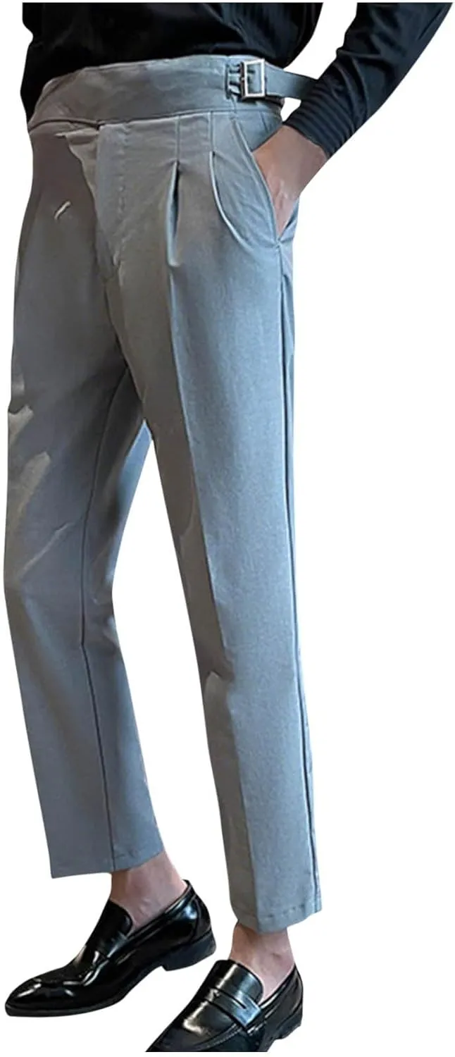 Dress Trousers for Men Stylish Slim Fit Bottoms Office Wear Tapered Pants Formal Casual Versatile Look