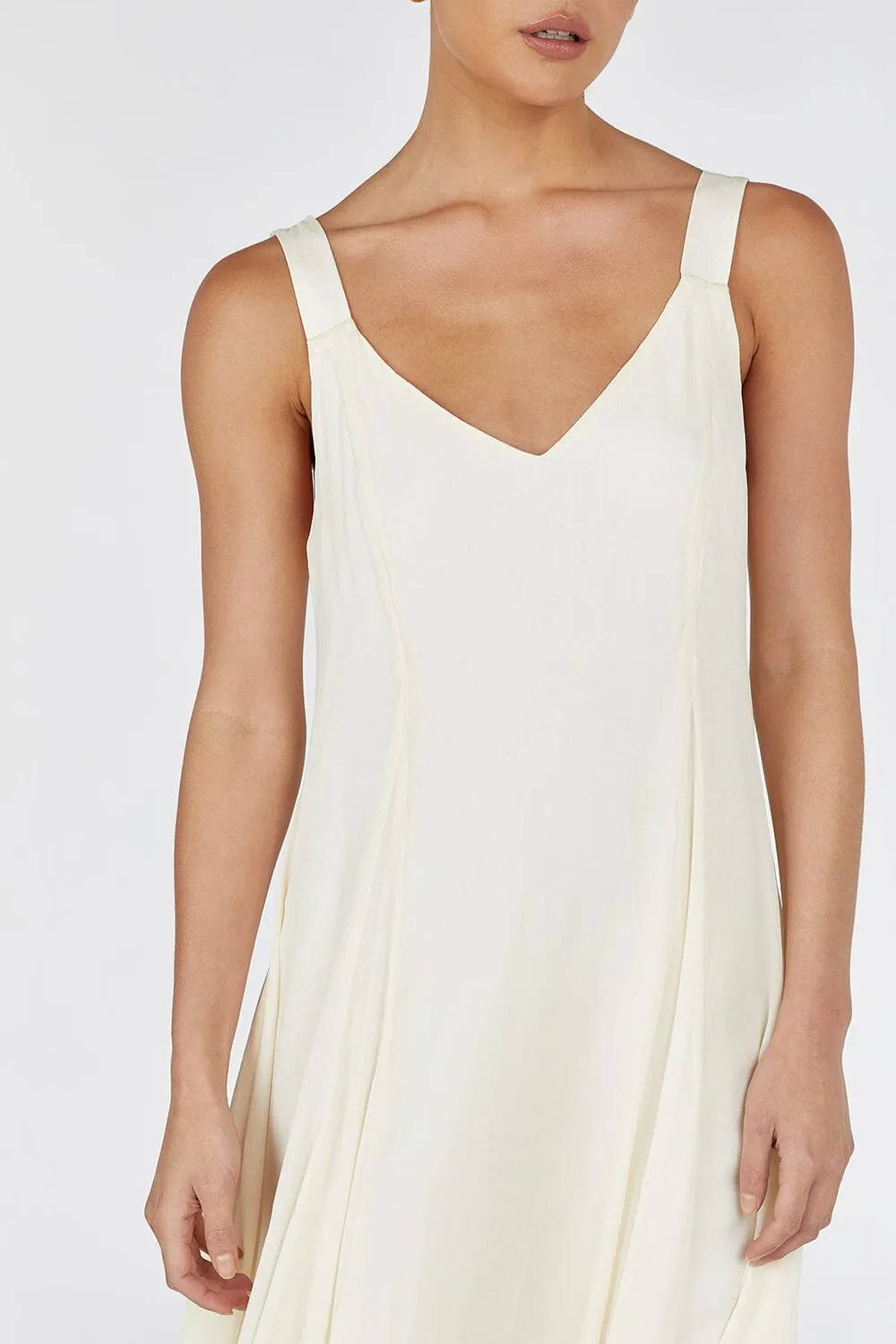 EMILY BUTTERMILK V-NECK MAXI DRESS