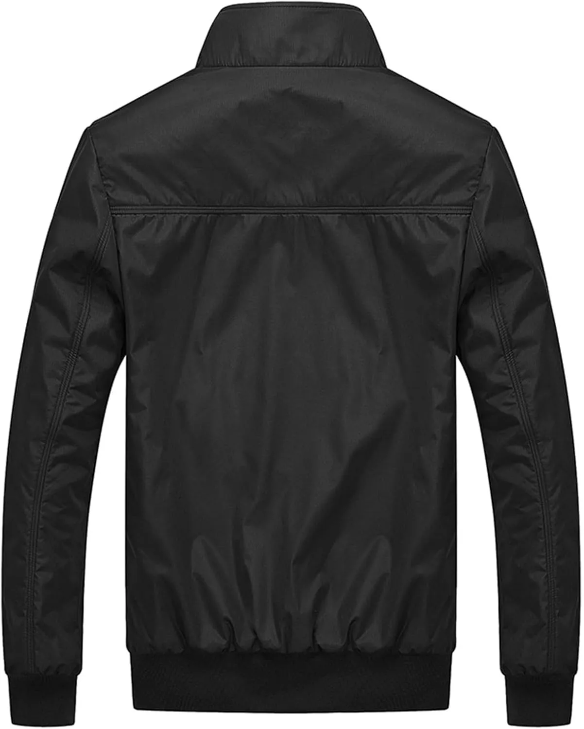 Fall Jacket for Men Casual Thickened Plus Size Loose Fit Work Jackets Full Zip Stand Collar Coat with Zipper Pockets