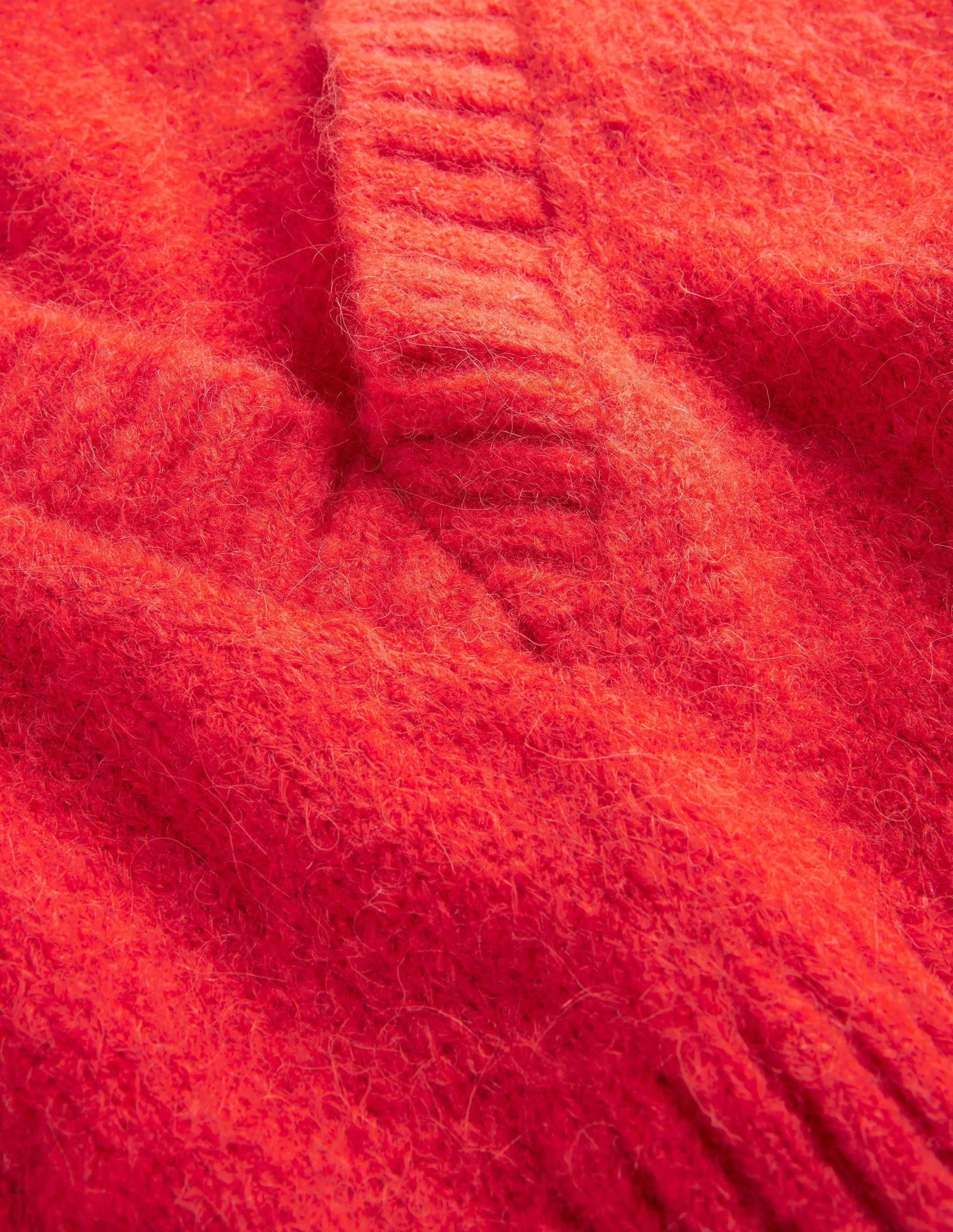 Fluffy Cropped V-Neck Tank Top-Tomato