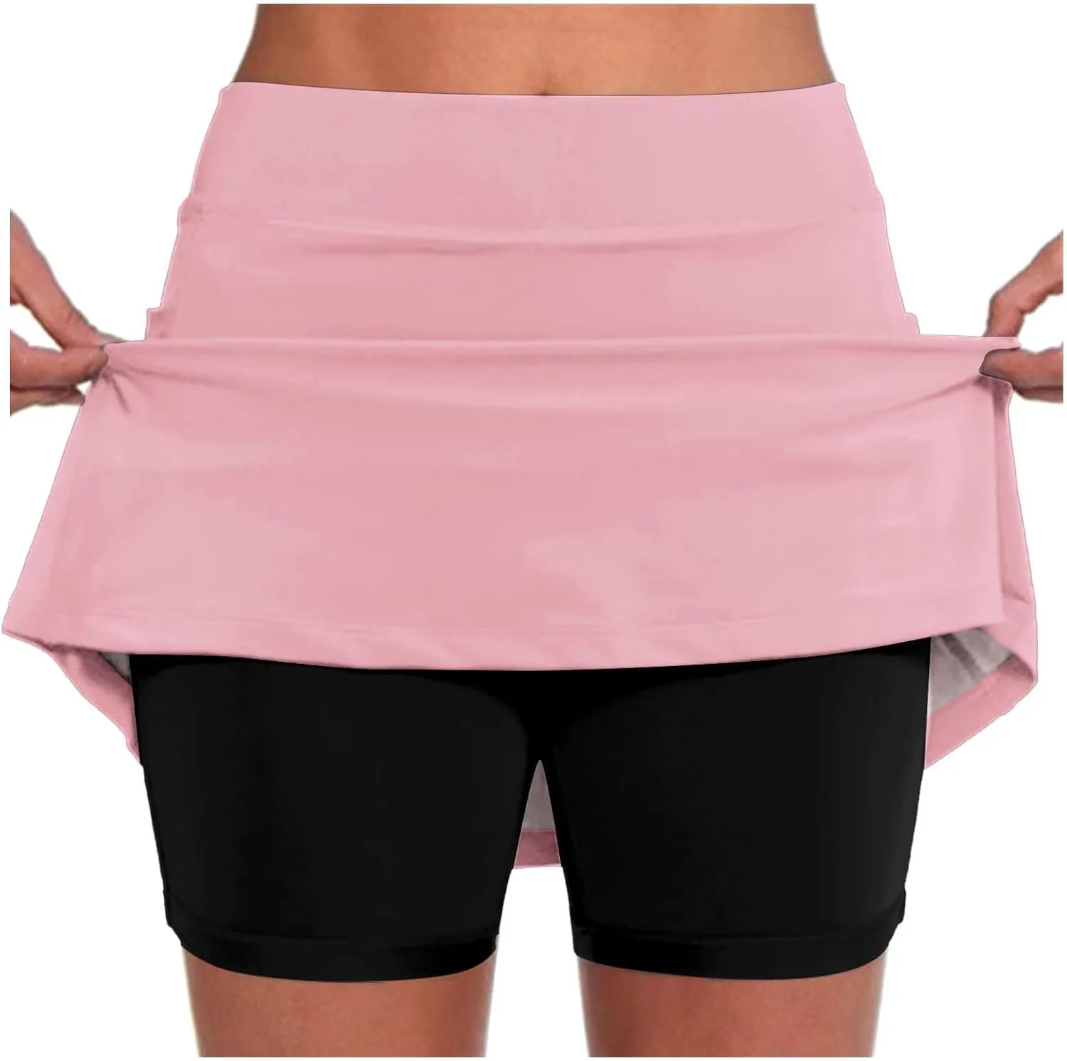FZVYD Skorts for Women High Waist Tummy Control Yoga Shorts Dressy Casual Athletic Tennis Mini Short Skirts with Pockets