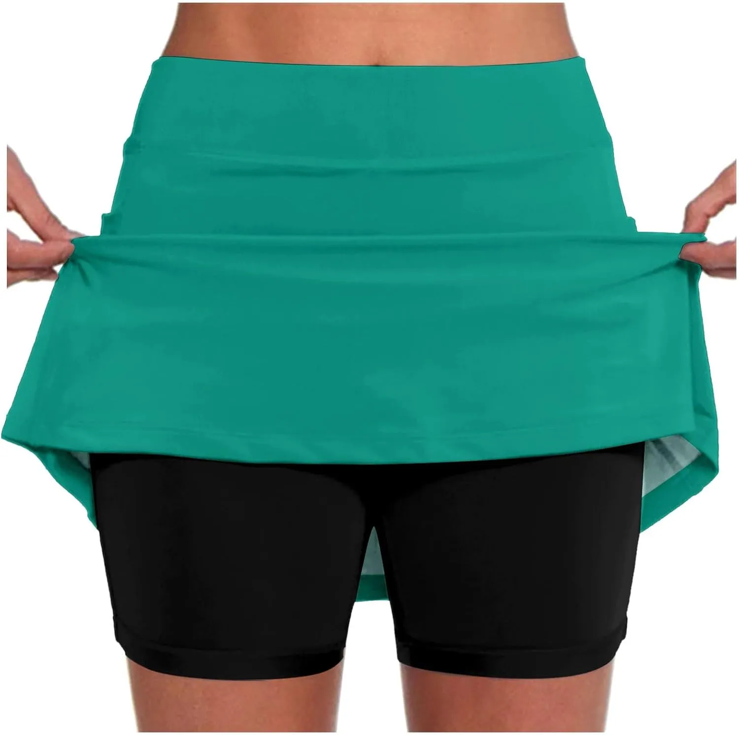 FZVYD Skorts for Women High Waist Tummy Control Yoga Shorts Dressy Casual Athletic Tennis Mini Short Skirts with Pockets
