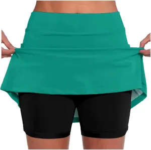 FZVYD Skorts for Women High Waist Tummy Control Yoga Shorts Dressy Casual Athletic Tennis Mini Short Skirts with Pockets