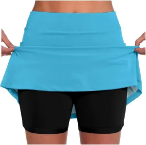 FZVYD Skorts for Women High Waist Tummy Control Yoga Shorts Dressy Casual Athletic Tennis Mini Short Skirts with Pockets