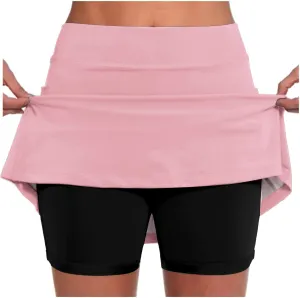FZVYD Skorts for Women High Waist Tummy Control Yoga Shorts Dressy Casual Athletic Tennis Mini Short Skirts with Pockets
