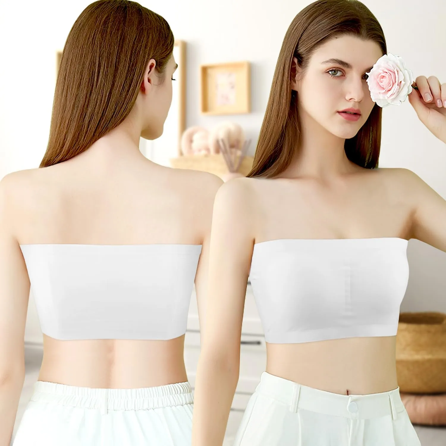 Girls Strapless Bandeau Bra Teens Seamless Bra Big Kids Training Bras
