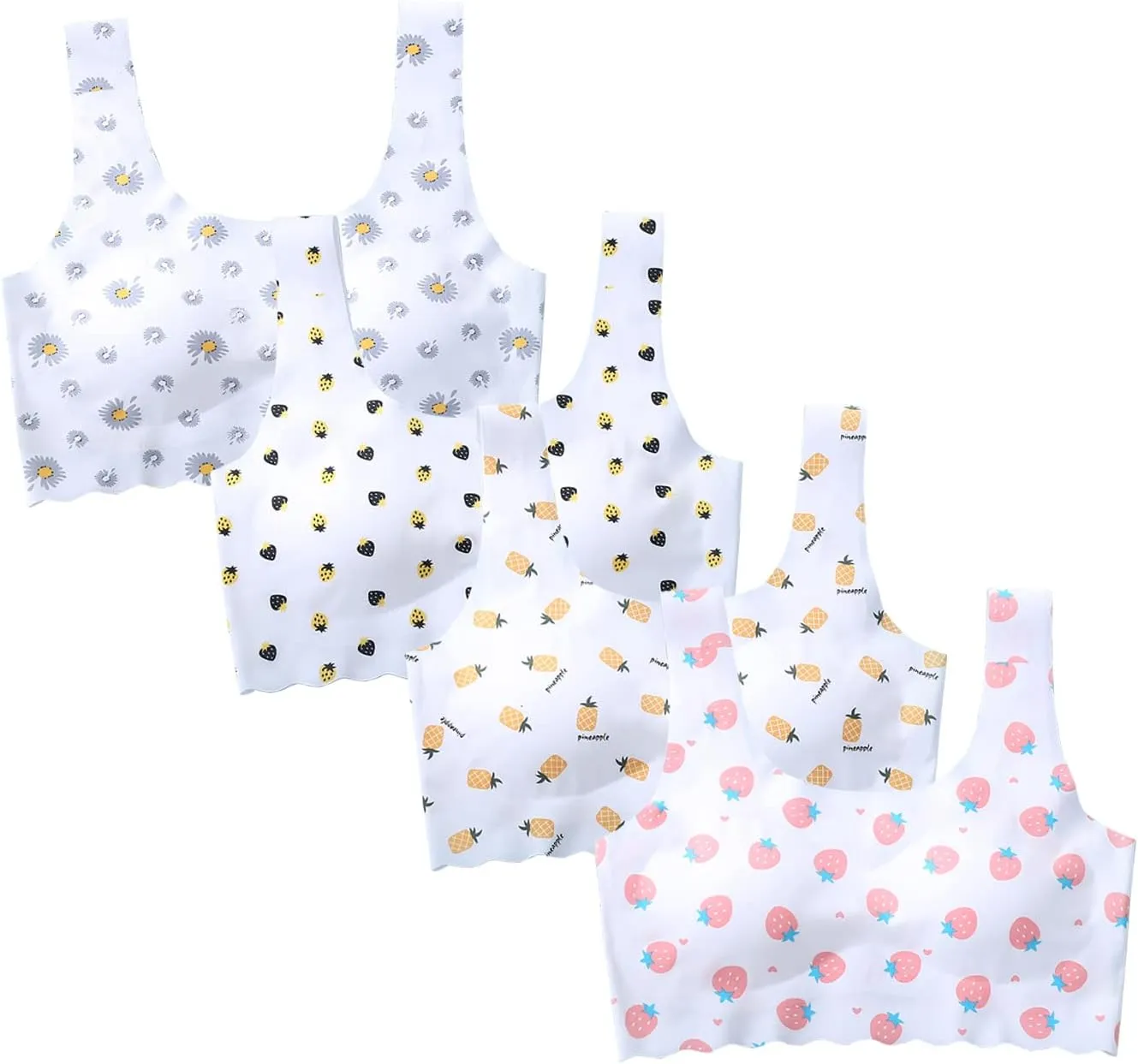 Girls Training Bra-Racerback Sports Seamless Bras, Teen Bra Comfort Seamless, Girls Bra with Removable Mini-A Cup Pad