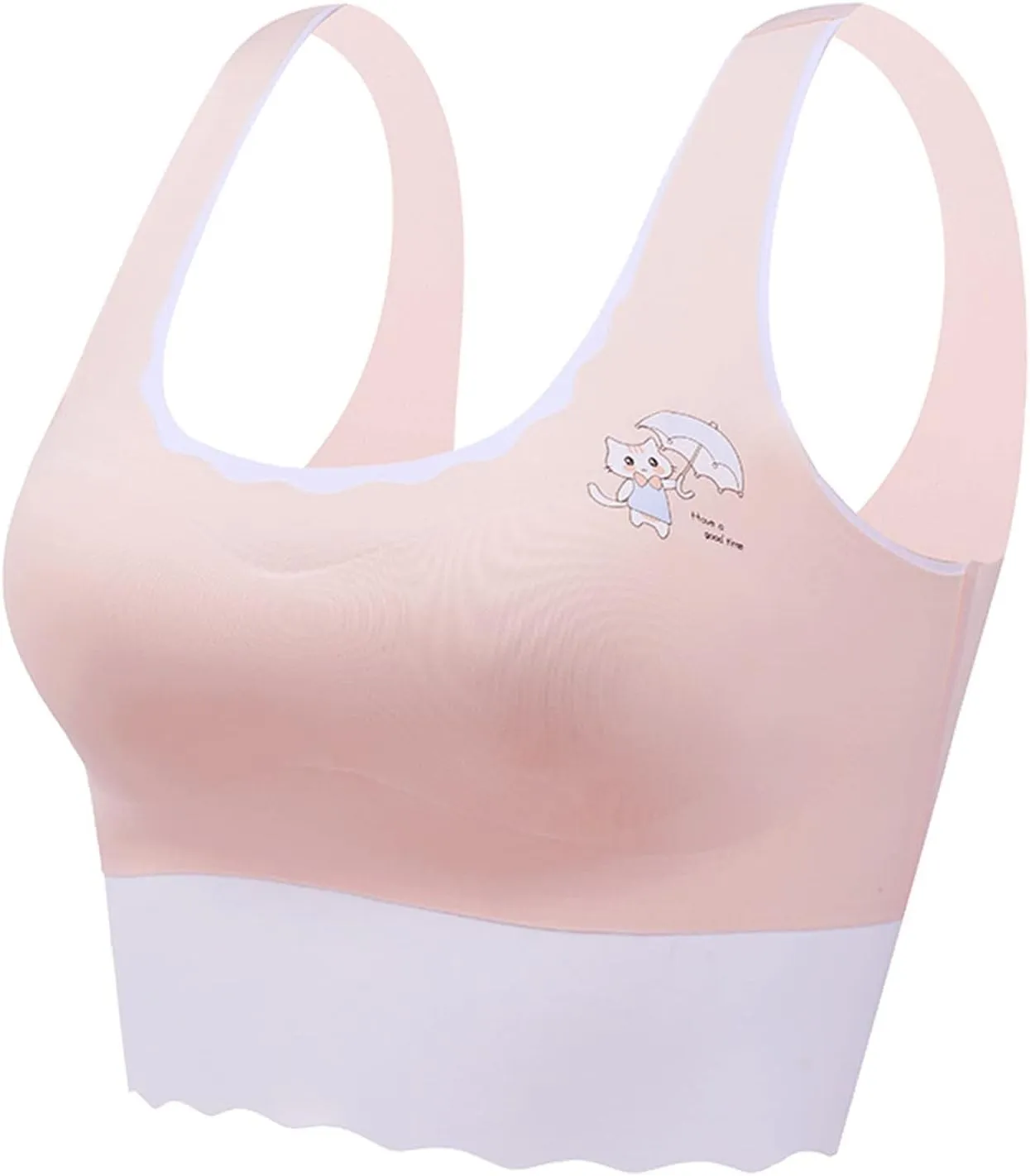 Girls Training Bra-Racerback Sports Seamless Bras, Teen Bra Comfort Seamless, Girls Bra with Removable Mini-A Cup Pad