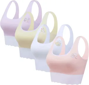 Girls Training Bra-Racerback Sports Seamless Bras, Teen Bra Comfort Seamless, Girls Bra with Removable Mini-A Cup Pad